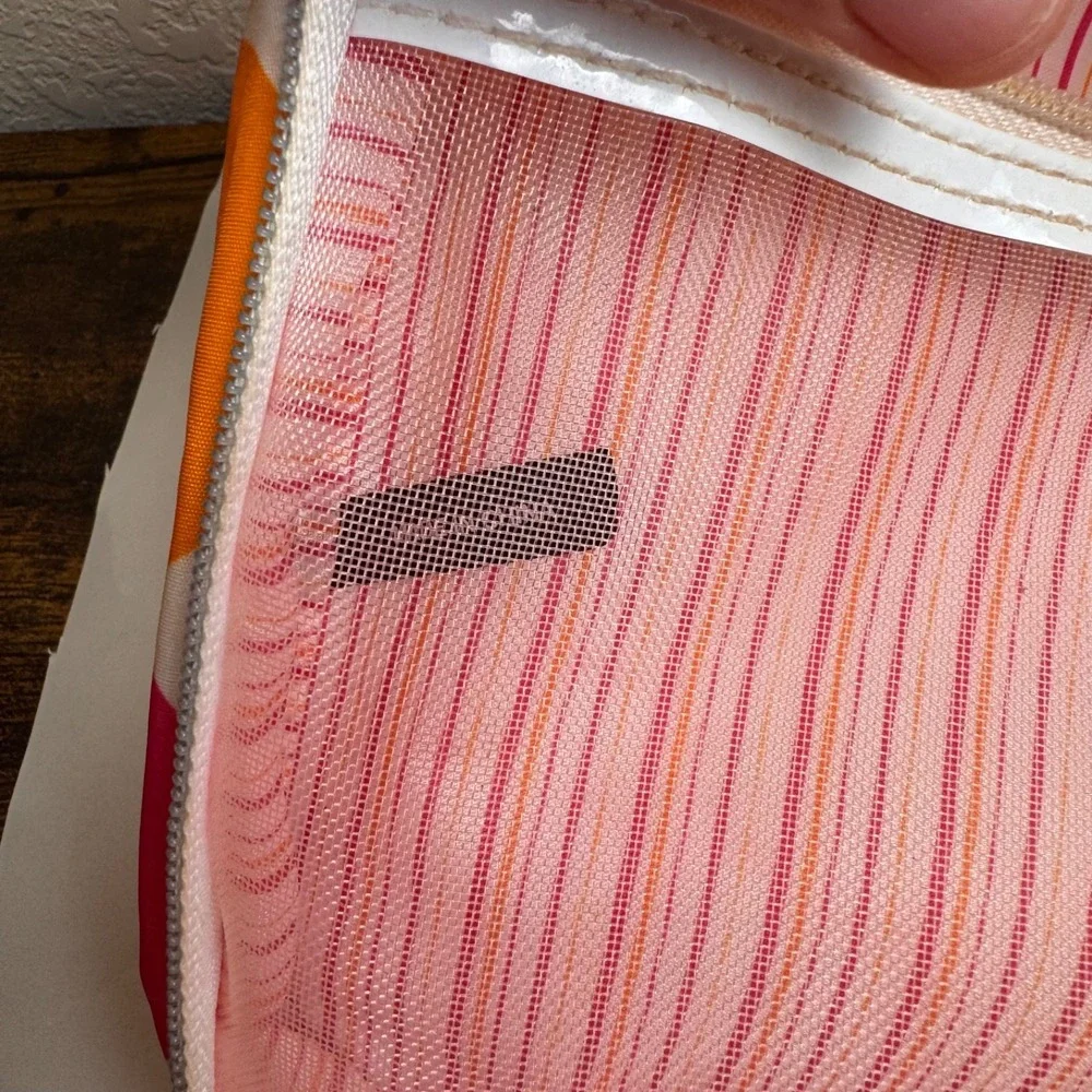 Lancome Hanging Makeup Bag Cosmetic Organizer Pink Orange Polka Dot Travel Case